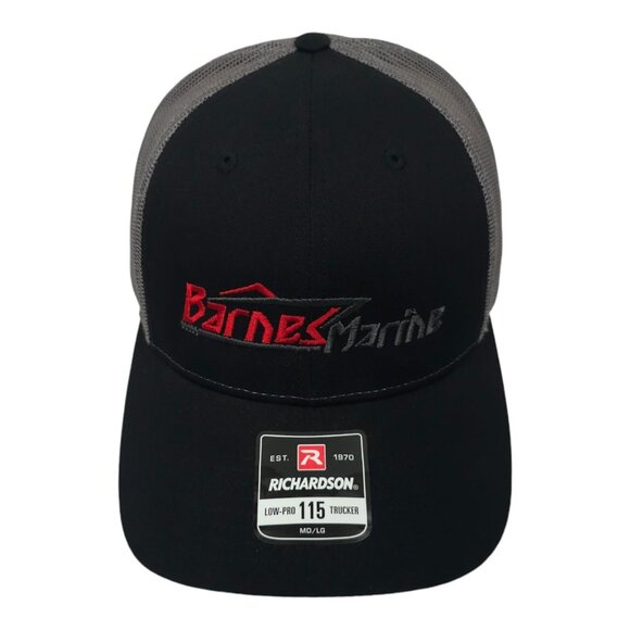 Barnes Marine Embroidered Logo Mesh Snapback Cap Boating Trucker Hat Richardson - Picture 1 of 13